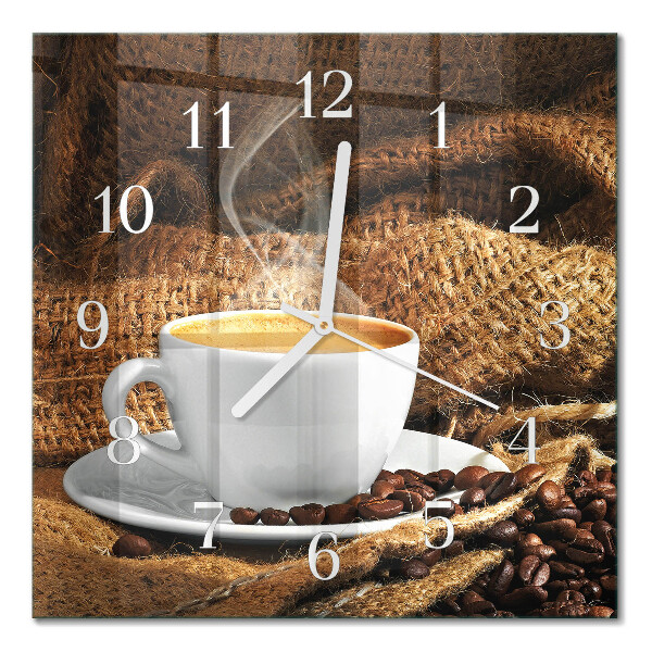 Square wall clock Coffee beans