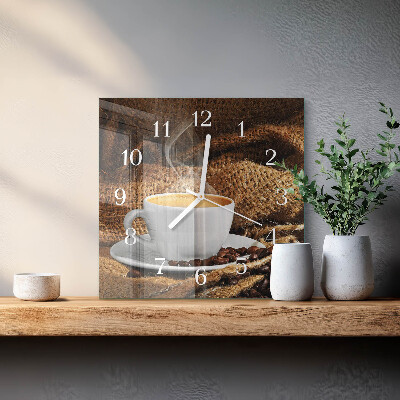 Square wall clock Coffee beans