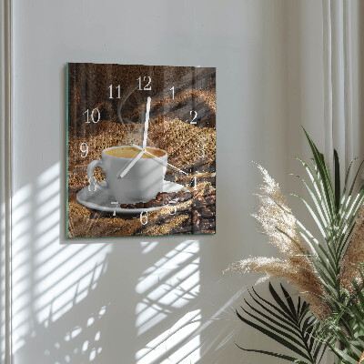 Square wall clock Coffee beans
