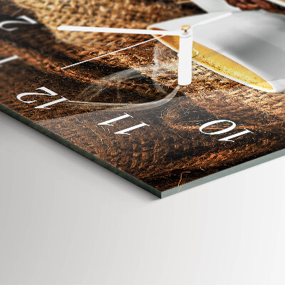 Square wall clock Coffee beans