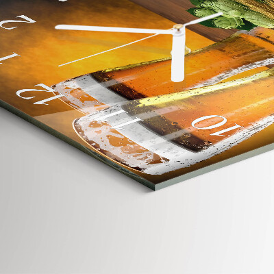 Glass clock square Glasses of beer