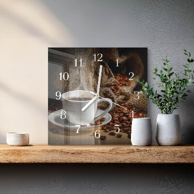 Square wall clock Coffee