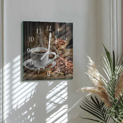Square wall clock Coffee