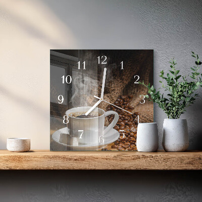 Square kitchen clock Coffee