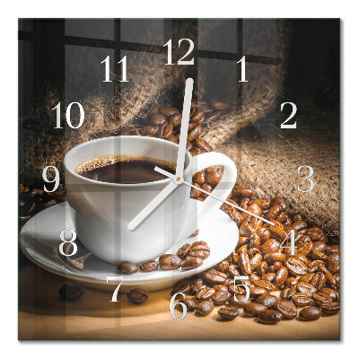 Glass clock square Coffee
