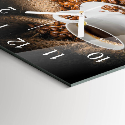 Glass clock square Coffee