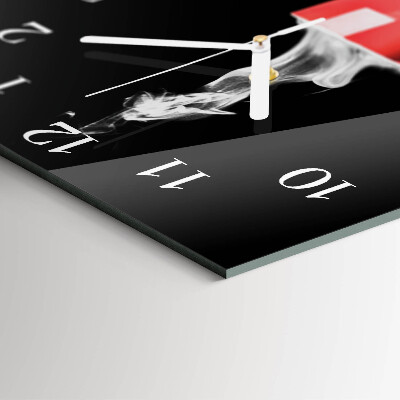 Glass wall clock square A cup of coffee