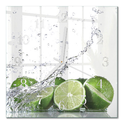 Glass wall clock square Limes