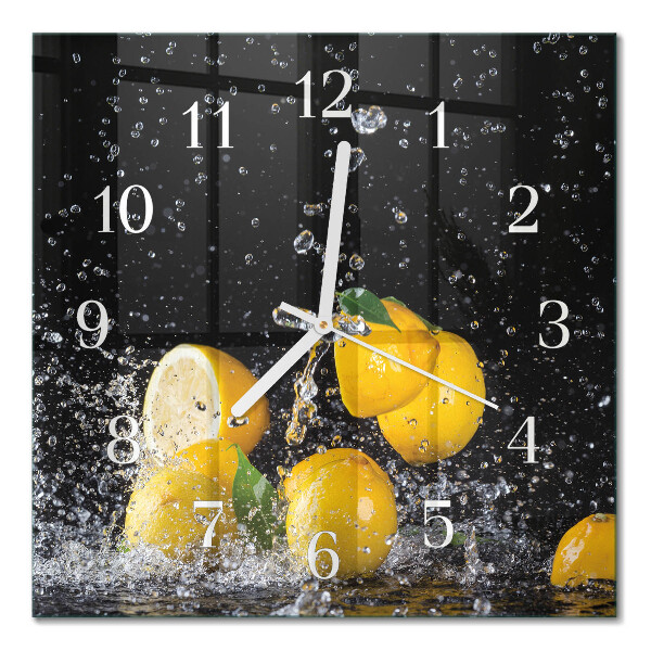 Square wall clock Lemons