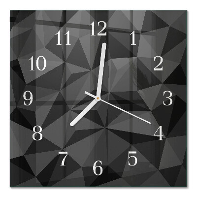 Glass wall clock square 3d pattern