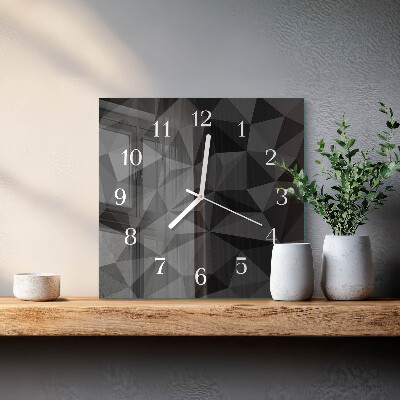 Glass wall clock square 3d pattern