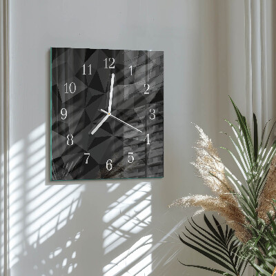 Glass wall clock square 3d pattern