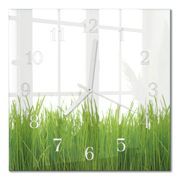 Square wall clock Grass