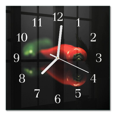 Square kitchen clock Pepper