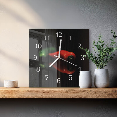 Square kitchen clock Pepper