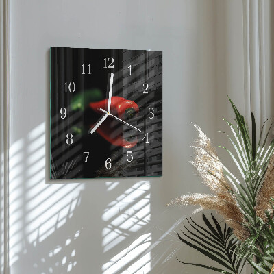 Square kitchen clock Pepper