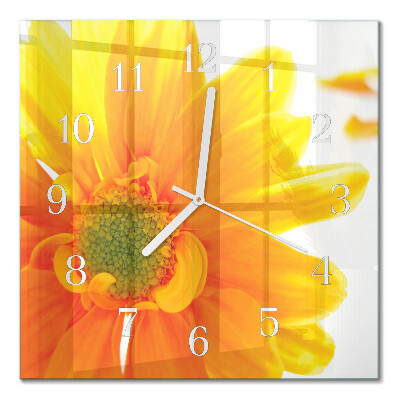 Square wall clock Flower