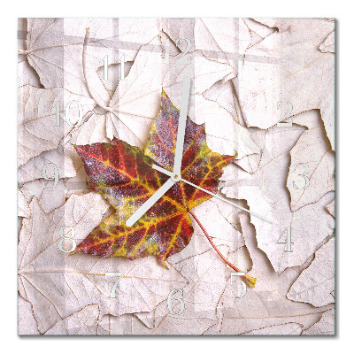 Square kitchen clock Maple leaf