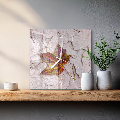 Square kitchen clock Maple leaf