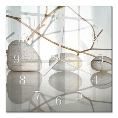 Glass clock square Stones