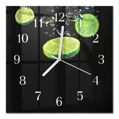 Glass wall clock square Limes