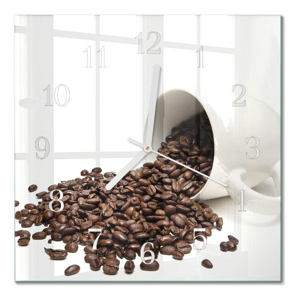 Square wall clock A cup of coffee