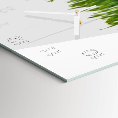 Glass wall clock square Grass