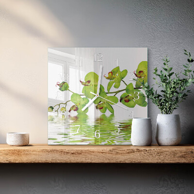 Square wall clock Orchid