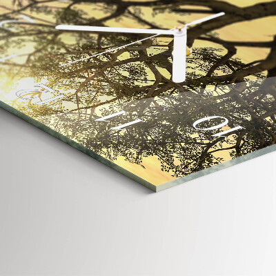 Square wall clock Tree