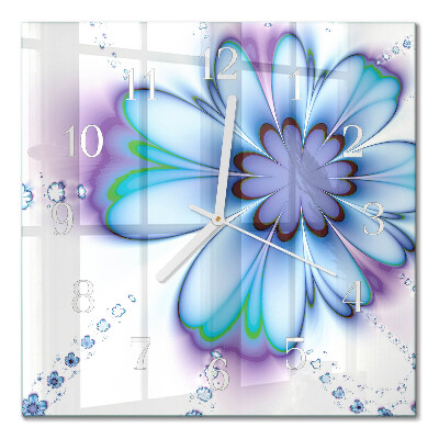 Square kitchen clock Flower
