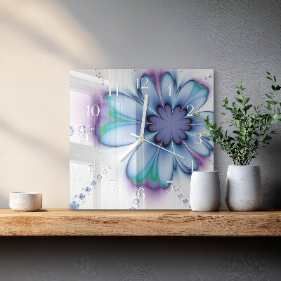 Square kitchen clock Flower