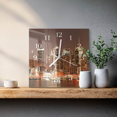 Glass clock square Horizon