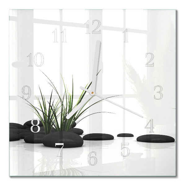 Glass clock square Stones