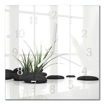 Glass clock square Stones