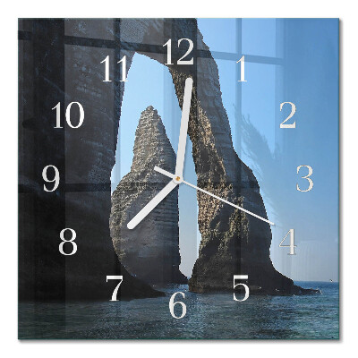 Square kitchen clock Stone