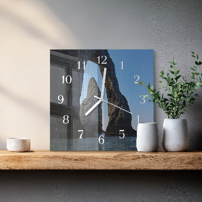 Square kitchen clock Stone
