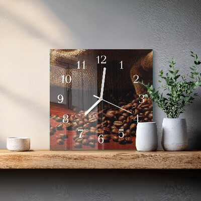 Square wall clock Coffee beans