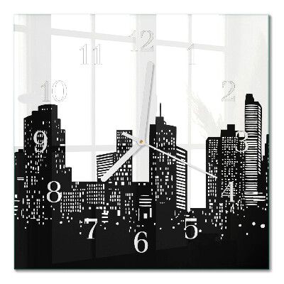 Glass wall clock square Buildings