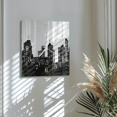 Glass wall clock square Buildings