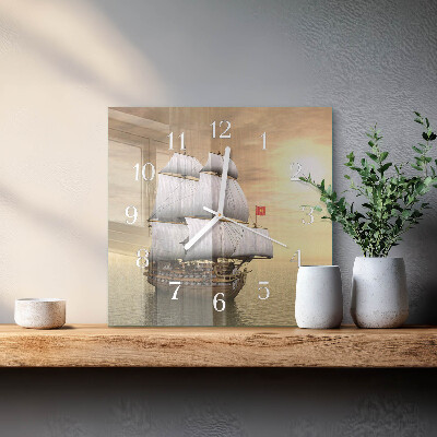 Glass clock square Ship