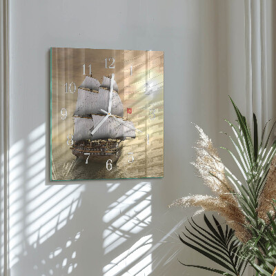Glass clock square Ship