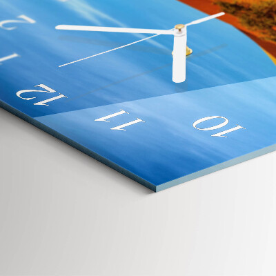 Glass clock square Desert