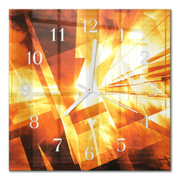 Glass wall clock square Abstraction
