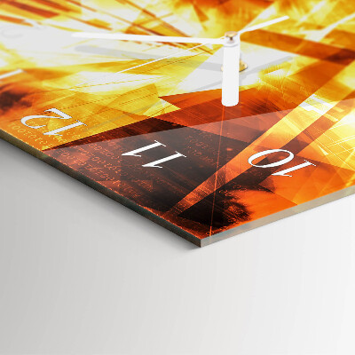 Glass wall clock square Abstraction