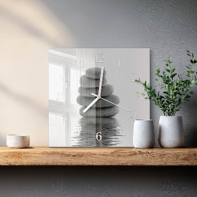 Square kitchen clock Stones