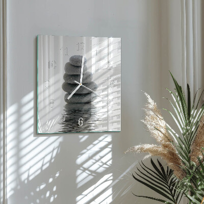 Square kitchen clock Stones