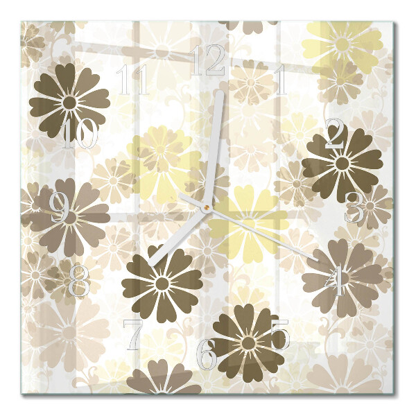 Square kitchen clock Floristic art