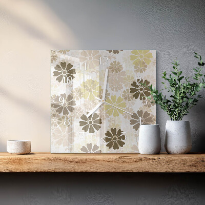 Square kitchen clock Floristic art