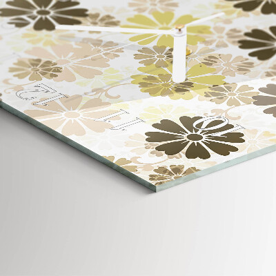 Square kitchen clock Floristic art