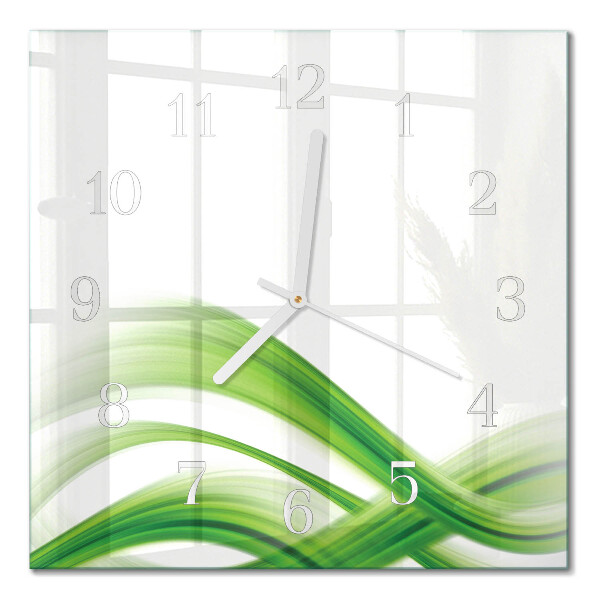 Glass clock square Abstract wave